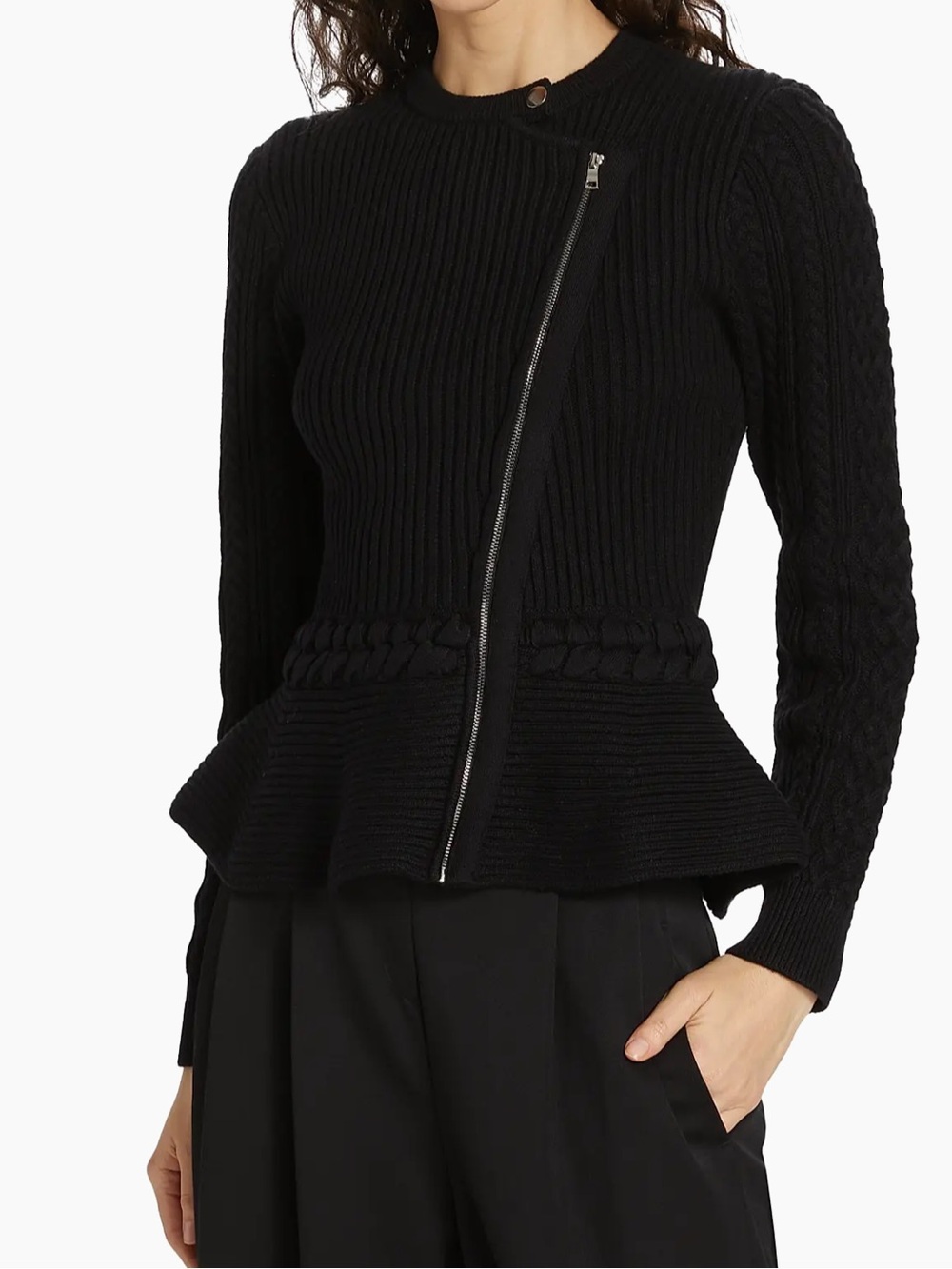 Simkhai Andi Knit Peplum in Dark Navy/Black